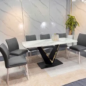 Ban An Mat Da Ceramic Dai 1m6 Chan Sat Chu V Ma Tinh Dien 4