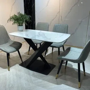 Bo Ban An 1m2 Chan Chu X Mat Da Ceramic 4 Ghe Bba4002