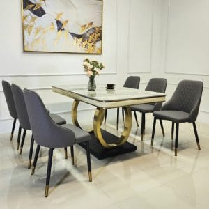 Bo Ban An Mat Da Dai 1m6 Double Q 6 Ghe Phong Cach Co Dien 2