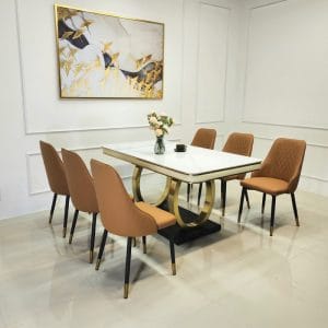 Bo Ban An Mat Da Dai 1m6 Double Q 6 Ghe Phong Cach Co Dien 3