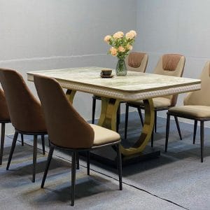 Bo Ban An Mat Da Dai 1m6 Double Q 6 Ghe Phong Cach Co Dien