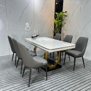 Bo Ban An Mat Da Dai 1m6 Double Q 6 Ghe Phong Cach Co Dien 5