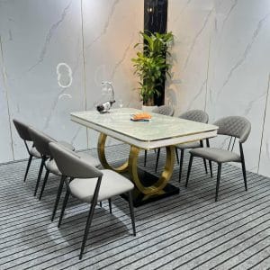 Bo Ban An Mat Da Dai 1m6 Double Q 6 Ghe Phong Cach Co Dien 6