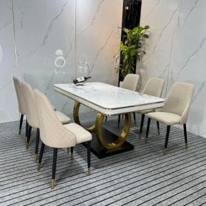 Bo Ban An Mat Da Dai 1m6 Double Q 6 Ghe Phong Cach Co Dien 9