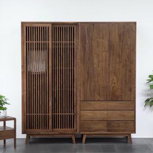 Tủ quần áo gỗ sồi phong cách Rustic - TQA 13