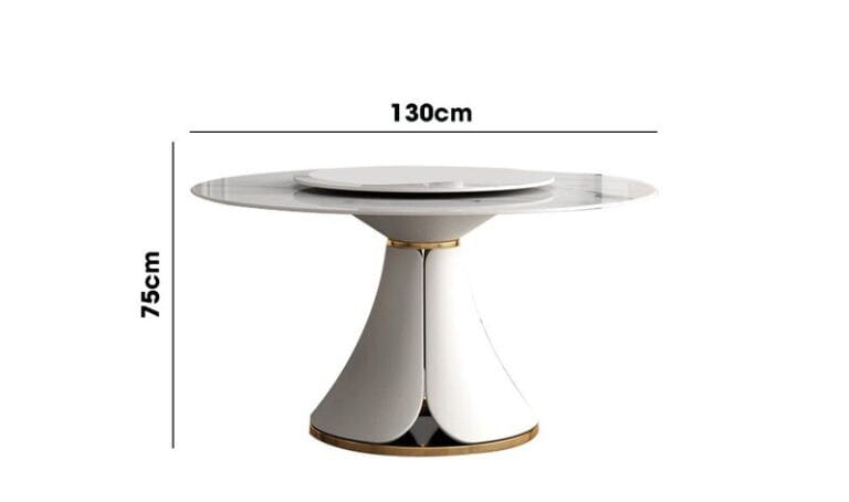 Bộ bàn ăn mặt đá tròn xoay cao cấp – 6 ghế – BAD068 Bộ bàn ăn mặt đá tròn xoay cao cấp – 6 ghế – BAD068