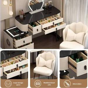 Ban Trang Diem Cao Cap Nhap Khau Mat Kinh Ket Hop Den Led Loa Bluetooth Btd09 6