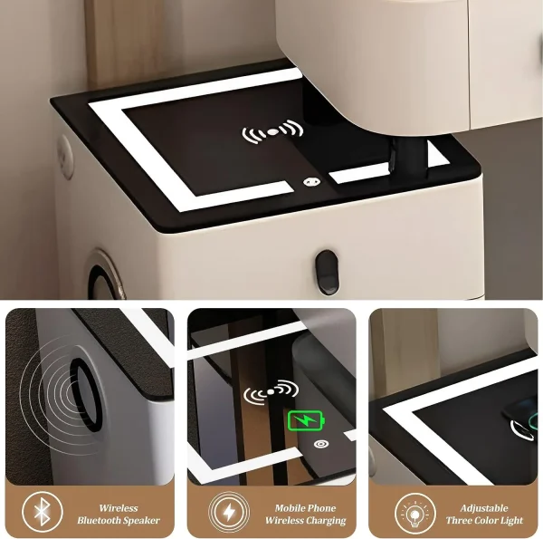 Ban Trang Diem Cao Cap Nhap Khau Mat Kinh Ket Hop Den Led Loa Bluetooth Btd09