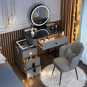 Ban Trang Diem Nhap Khau Cao Cap Mat Kinh Ket Hop Den Led Loa Bluetooth Btd11