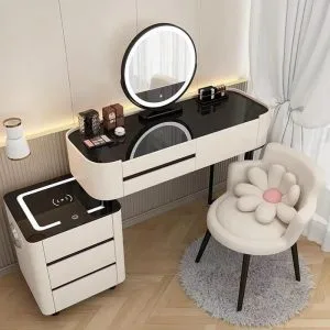 Ban Trang Diem Nhap Khau Cao Cap Mat Kinh Ket Hop Den Led Loa Bluetooth Btd17 3