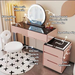 Ban Trang Diem Nhap Khau Mat Kinh Ket Hop Den Led Loa Bluetooth Btd14 5