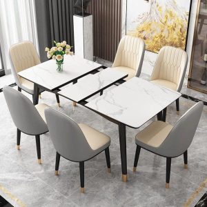 Bộ bàn ăn mặt đá thông minh nhập khẩu cao cấp - 4 Ghế Monet không tay - BATM004 - BATM041 - hình 2