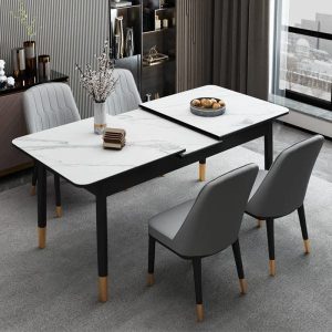 Bộ bàn ăn mặt đá thông minh nhập khẩu cao cấp - 4 Ghế Monet không tay - BATM004 - BATM041