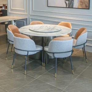 Bo Ban An Mat Da Cam Thach Tron Xoay Ghe Boc Vai Cao Cap Bad097 3