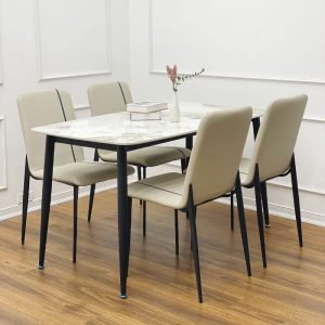 Bộ Bàn Ăn Mặt Đá Ceramic chân Thép nhập khẩu - BAD265