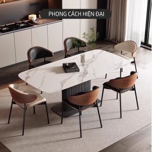 Ghế ăn gỗ đệm da nhập khẩu cao cấp - GAD137