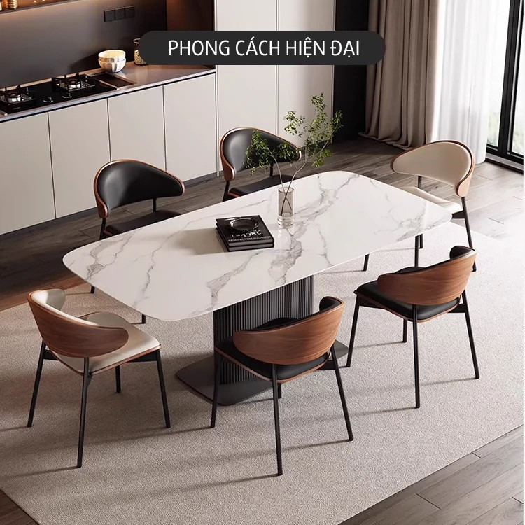 Ghế ăn gỗ đệm da nhập khẩu cao cấp - GAD137