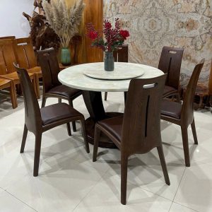 Alternative view of Bộ Bàn Ăn Mặt Đá Ceramic chân Gỗ nhập khẩu - BAD230